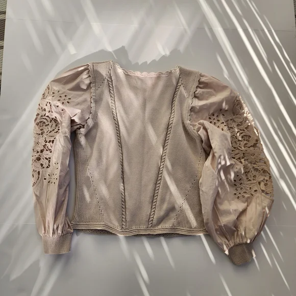 Anthropologie Cutwork‎ Puff-Sleeve Sweater - Picture 5 of 10